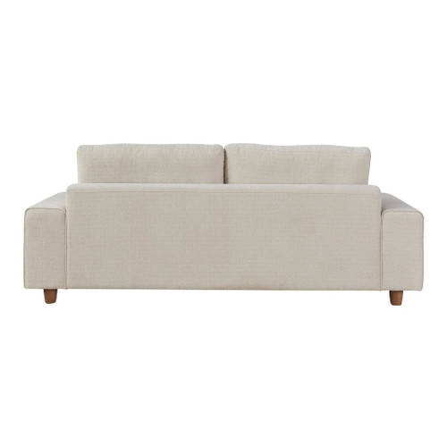 Kipton - Sofa - White Fabric, Walnut Wood