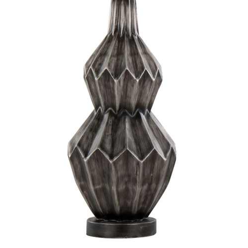 Astro - Poly Table Lamp - Brushed Black Silver, White Linen