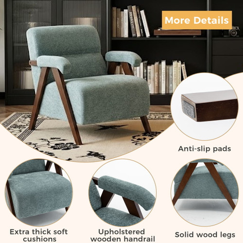 Modern Accent Chair With Tufted Armchair For Reading Room