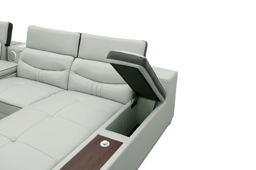 Arlet Sectional in Premium Italian Leather Match