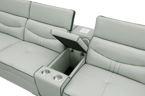 Arlet Sectional in Premium Italian Leather Match
