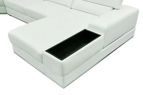 Nella Sectional Sofa in Italian Leather Match