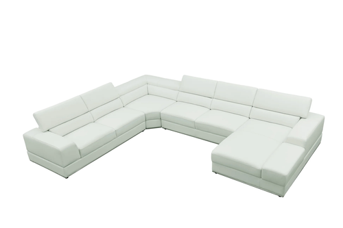 Nella Sectional Sofa in Italian Leather Match