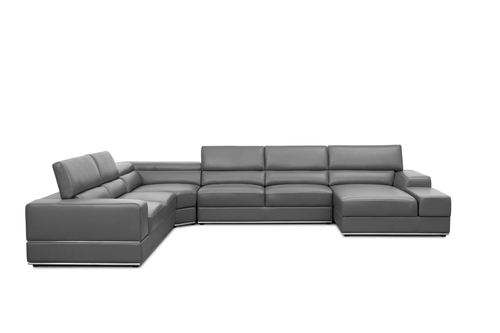 Nella Sectional Sofa in Italian Leather Match
