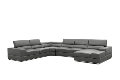 Nella Sectional Sofa in Italian Leather Match