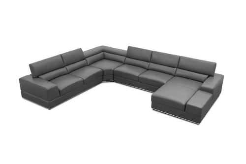 Nella Sectional Sofa in Italian Leather Match