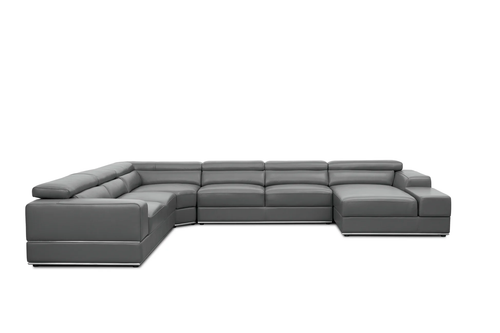 Nella Sectional Sofa in Italian Leather Match