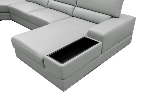 Nella Sectional Sofa in Italian Leather Match