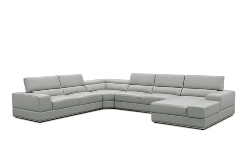 Nella Sectional Sofa in Italian Leather Match