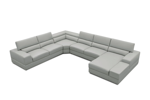 Nella Sectional Sofa in Italian Leather Match
