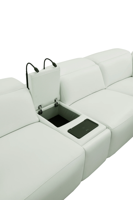 Holly Italian Leather Power Reclining Corner Sectional