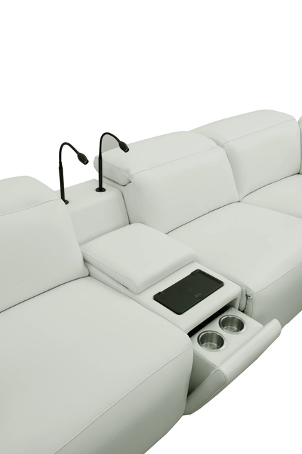 Holly Italian Leather Power Reclining Corner Sectional