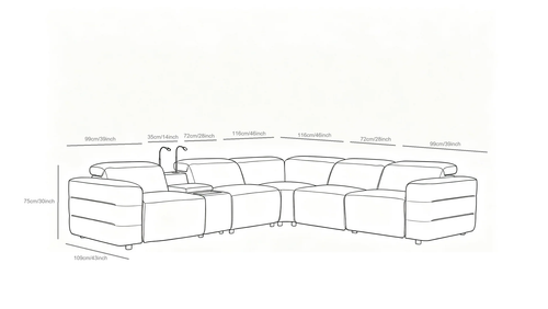 Holly Italian Leather Power Reclining Corner Sectional