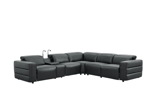 Holly Italian Leather Power Reclining Corner Sectional