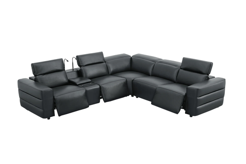 Holly Italian Leather Power Reclining Corner Sectional