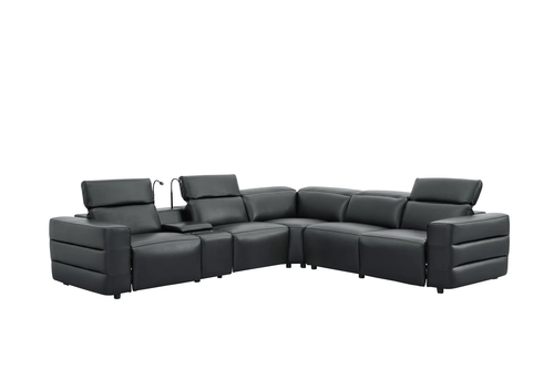 Holly Italian Leather Power Reclining Corner Sectional