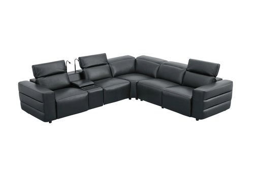 Holly Italian Leather Power Reclining Corner Sectional