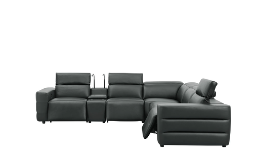 Holly Italian Leather Power Reclining Corner Sectional