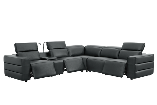 Holly Italian Leather Power Reclining Corner Sectional
