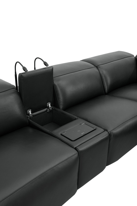 Holly Italian Leather Power Reclining Corner Sectional