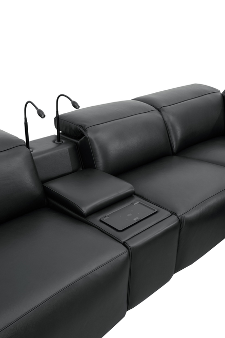 Holly Italian Leather Power Reclining Corner Sectional