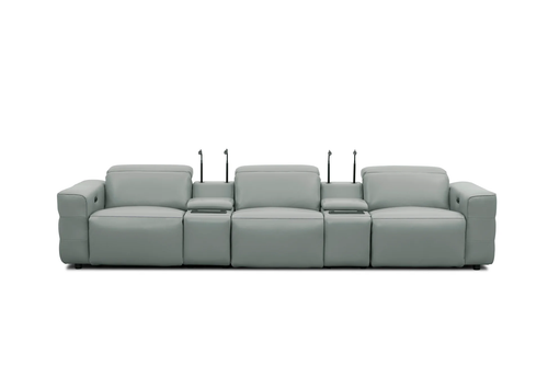 Diamante Italian Leather Power Home Theater Recliner Row