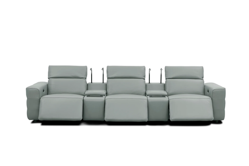 Diamante Italian Leather Power Home Theater Recliner Row