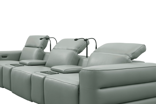 Diamante Italian Leather Power Home Theater Recliner Row
