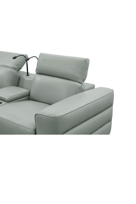 Diamante Italian Leather Power Home Theater Recliner Row