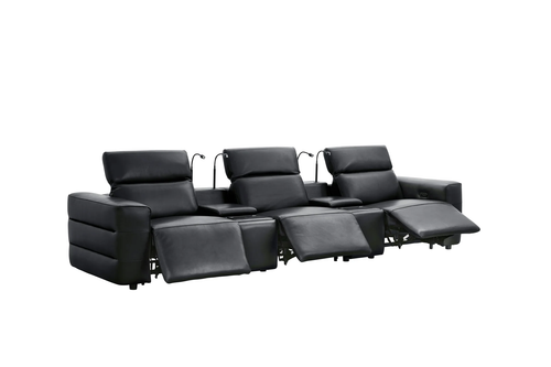 Diamante Italian Leather Power Home Theater Recliner Row