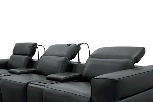 Diamante Italian Leather Power Home Theater Recliner Row