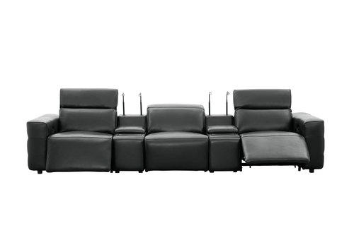 Diamante Italian Leather Power Home Theater Recliner Row