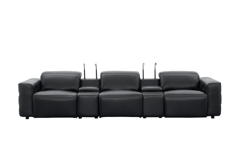 Diamante Italian Leather Power Home Theater Recliner Row