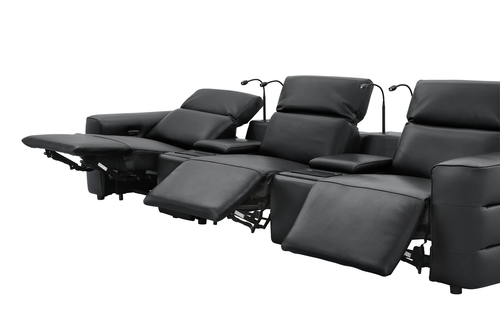 Diamante Italian Leather Power Home Theater Recliner Row
