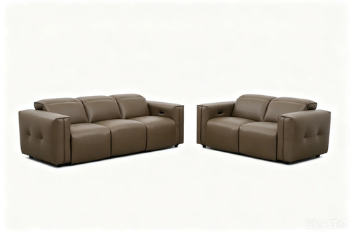 Ember Italian Leather Power Reclining Sofa and Loveseat Set