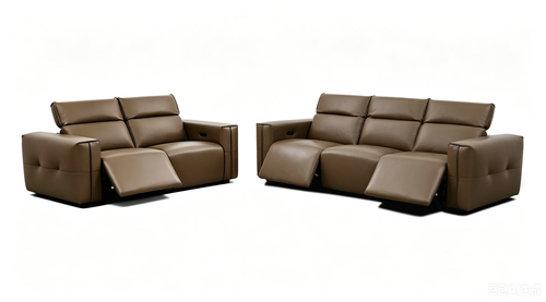 Ember Italian Leather Power Reclining Sofa and Loveseat Set