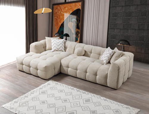 Lis Ivory Boucle LAF 115" Sectional