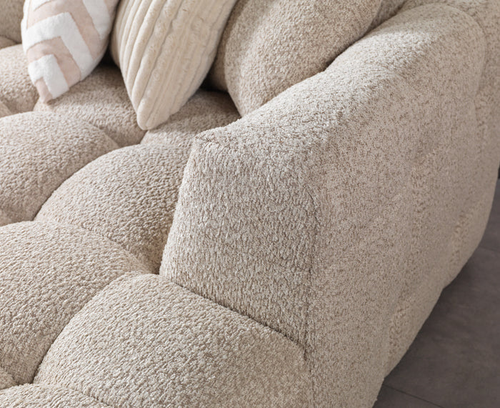Ivy Sand Boucle Double Chaise 146" Sectional
