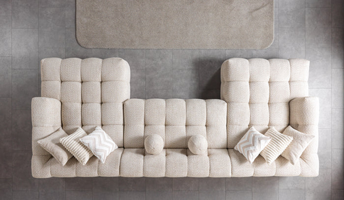 Ivy Sand Boucle Double Chaise 146" Sectional
