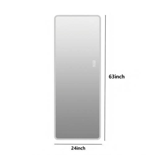 LED Full Length Mirror With Lights, Wall Mounted Full Body Mirror, Dimmable 3 Color Lighting, Anti Fog, Shatter Proof, Memory Function - Clear