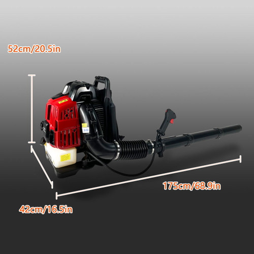 Backpack Gas Leaf Blower, 76Cc, 660Cfm, 200Mph, 4 Stroke Air Cooling Gas Backpack Grass Blower, Snow Blower Epa Compliant - Red