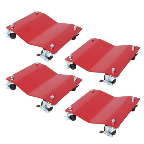 Heavy Duty Steel Vehicle Dollies With Brakes, 2500Lbs Capacity
