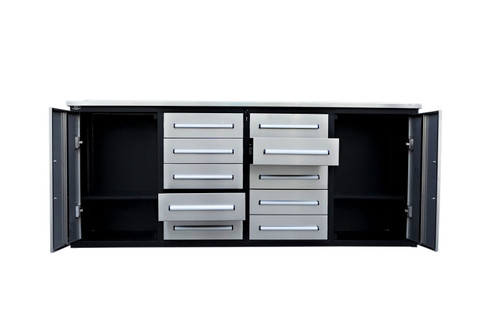 Storage Cabinets With Workbench (With 10 Drawers And 2 Cabinets)