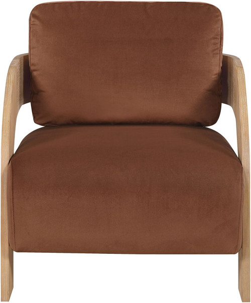 Cedra - Velvet Performance Fabric Upholstered Accent Chair - Cognac