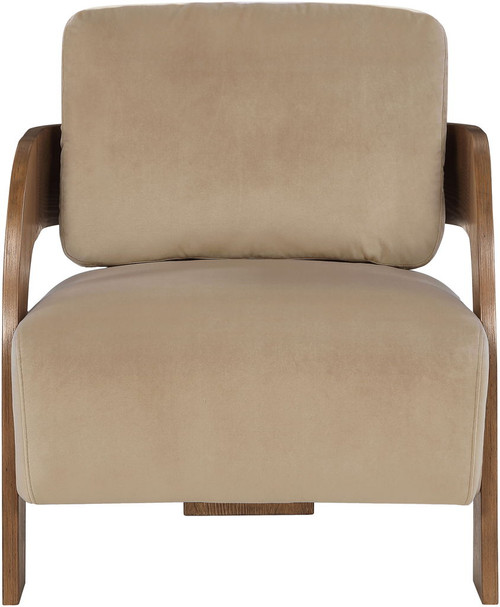 Cedra - Velvet Performance Fabric Upholstered Accent Chair - Brown Frame