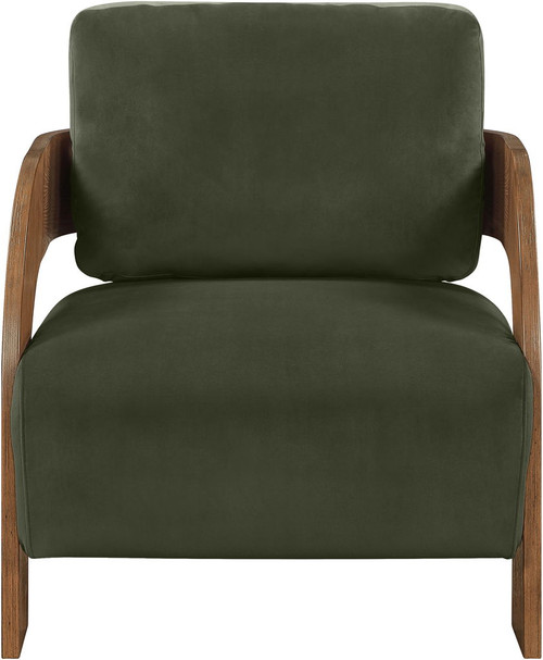 Cedra - Velvet Performance Fabric Upholstered Accent Chair - Brown Frame