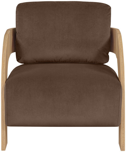 Cedra - Velvet Performance Fabric Upholstered Accent Chair - Natural Frame