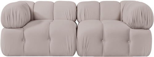 Orin - Velvet Performance Fabric Upholstered 2 Piece Modular Sofa (2 Corner Chairs)