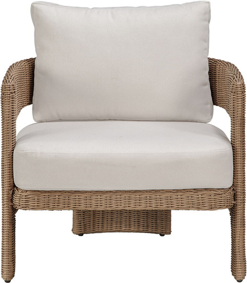 Sandbay - Olefin Water Resistant Fabric And Wicker Outdoor Patio Accent Chair