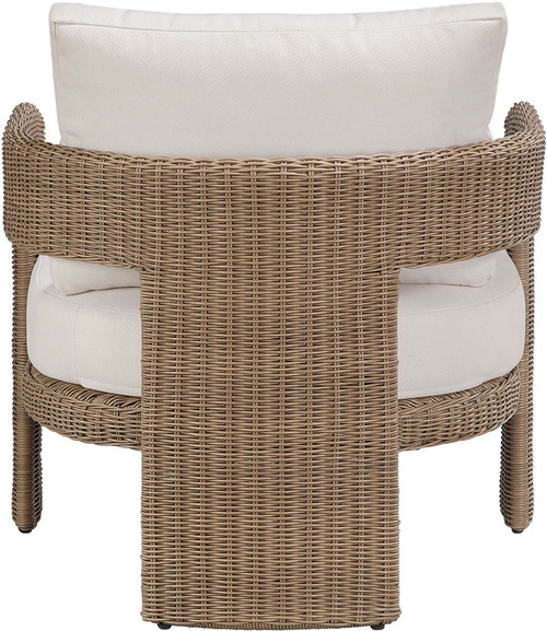 Sandbay - Olefin Water Resistant Fabric And Wicker Outdoor Patio Accent Chair
